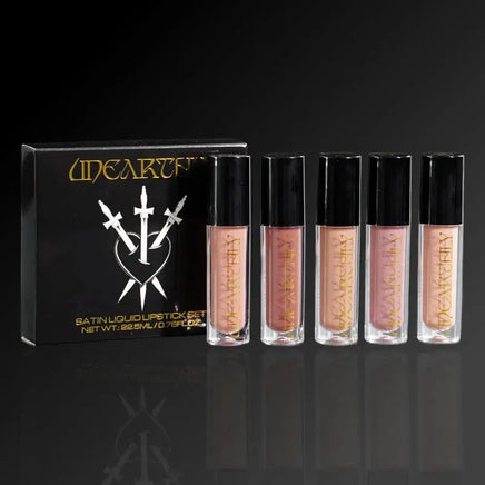 5 Piece Satin Liquid Lipstick Set Unearthly Cosmetics