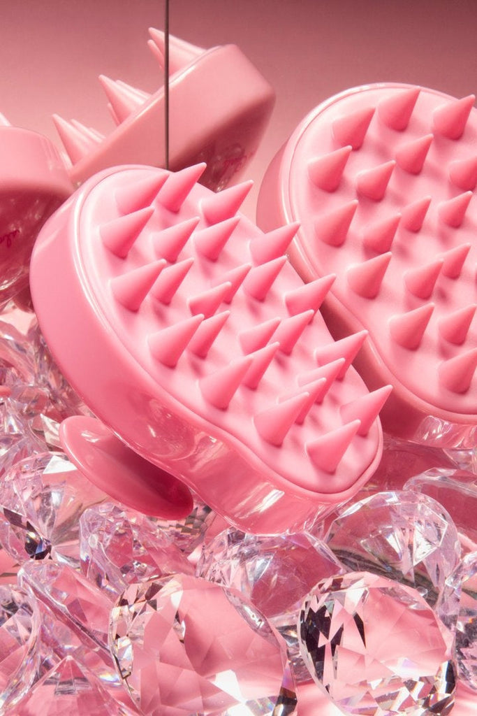 Pink Scalp Massage Brush Rizos Curls