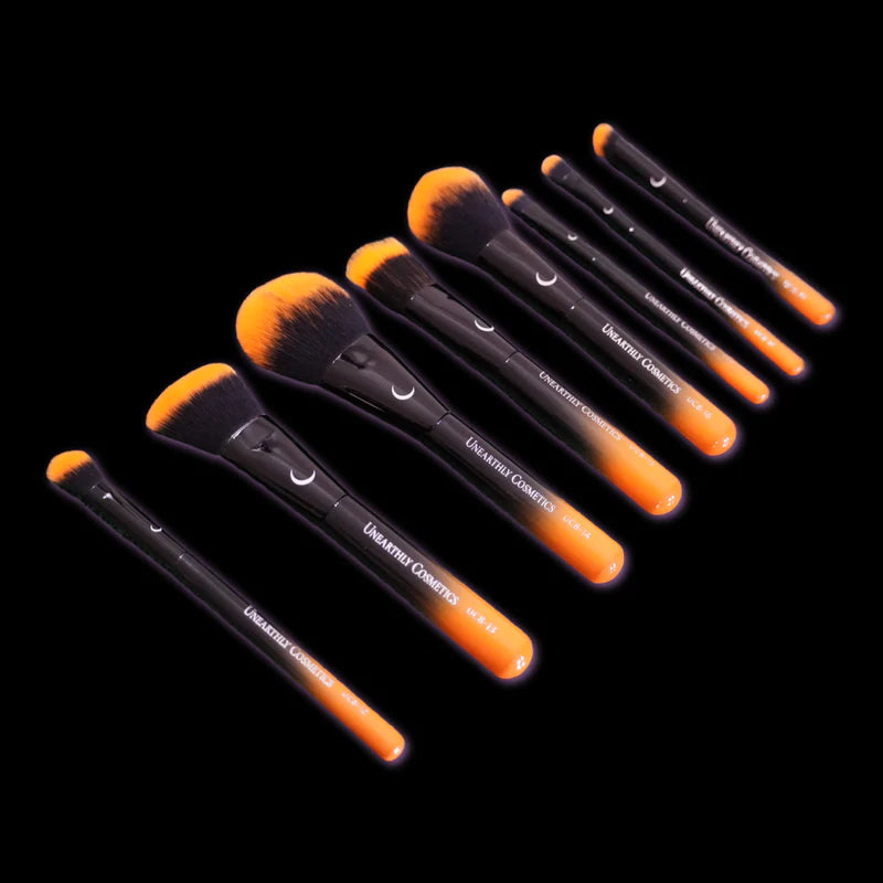 Orange complexion brush set Unearthly Cosmetics