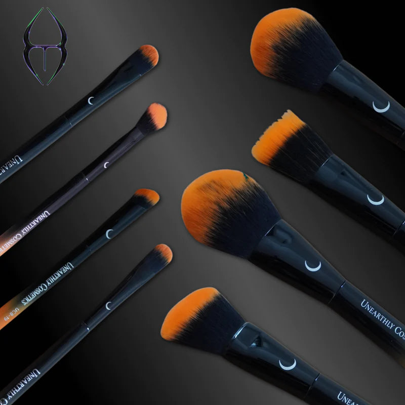 Orange complexion brush set Unearthly Cosmetics